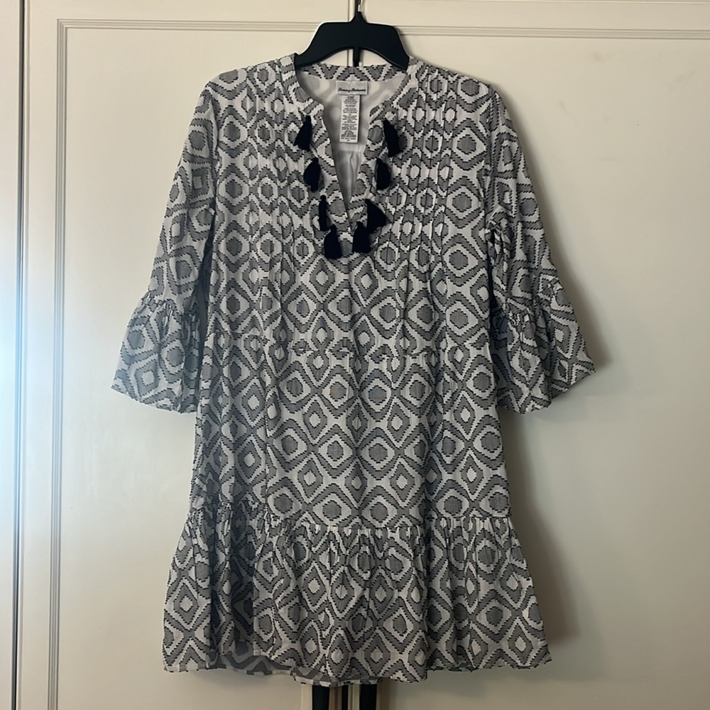 Tommy Bahama tiered dress with tassels size small